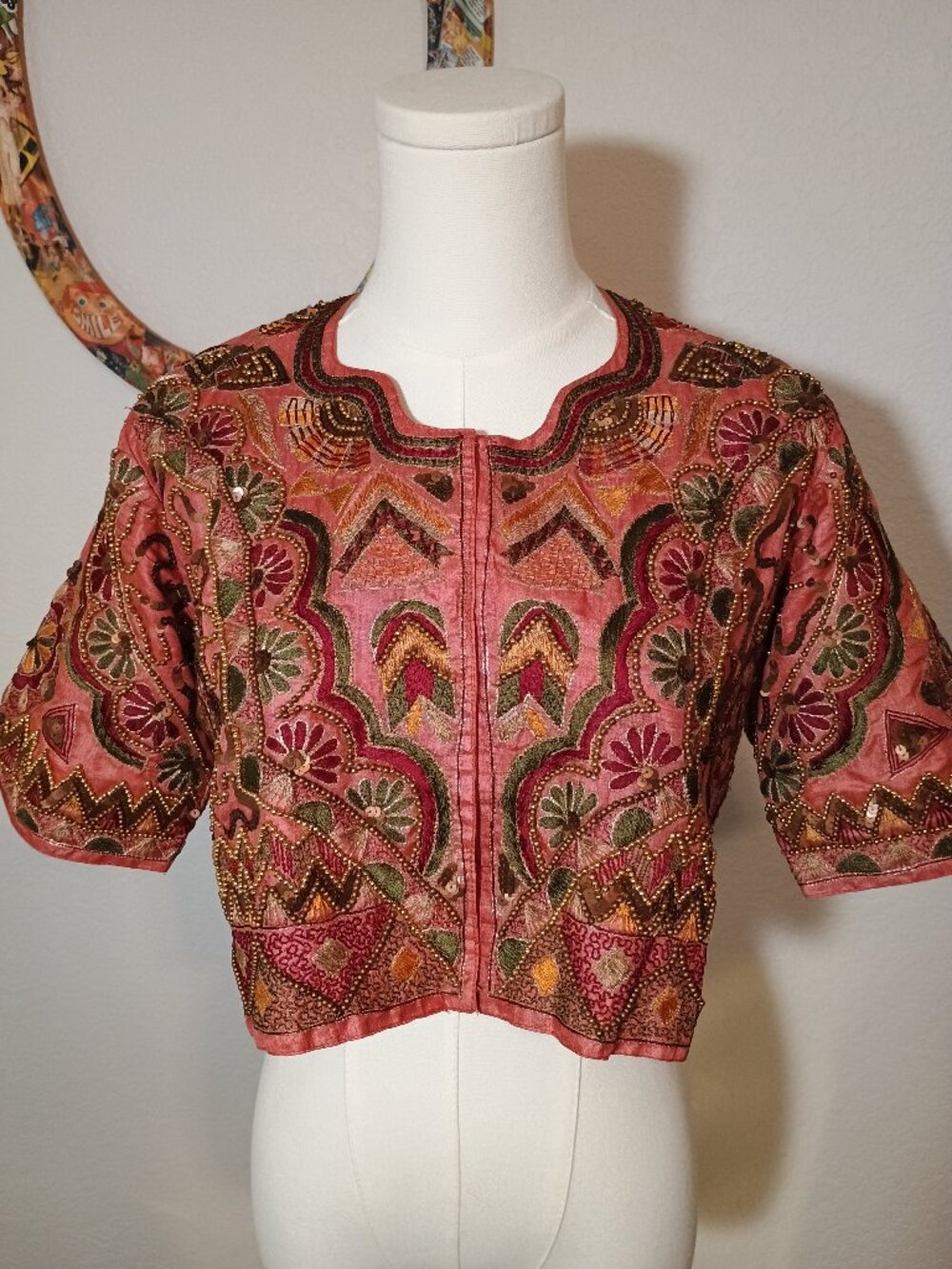 Embroidered Sequined Taarika Sharara Crop Top Jacket Lace Up Back Detail